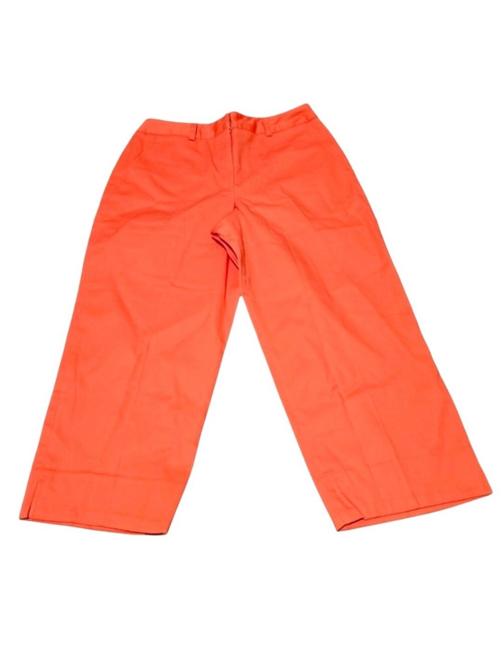 NWT Women's Larry Levine Orange Petite Stretch Cropped Pants